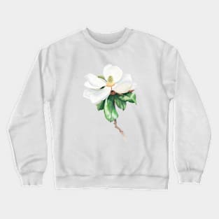 White magnolia watercolor art Crewneck Sweatshirt